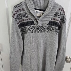 Urban Outfitters Gray and Black V-Neck Sweater